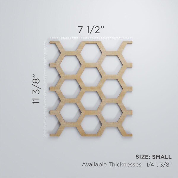 Small Westmore Decorative Fretwork Wood Wall Panels, Wood (Paint Grade), 7 1/2W X 11 3/8H X 3/8T